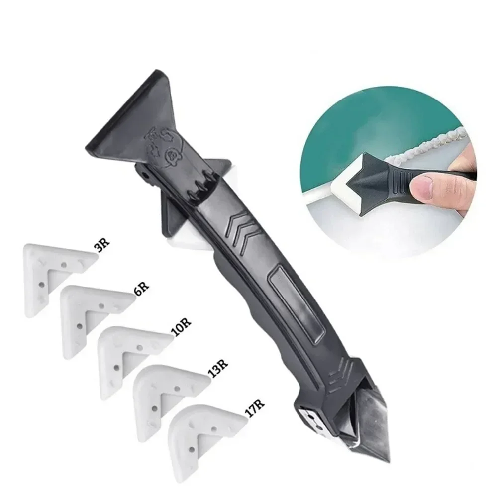 Scraper Tool Kit Silicone Scraper Squeegee Glue Remover Knife Caulking Angle Beauty Crack Trowel Grout 3in1 Multifunctional Home