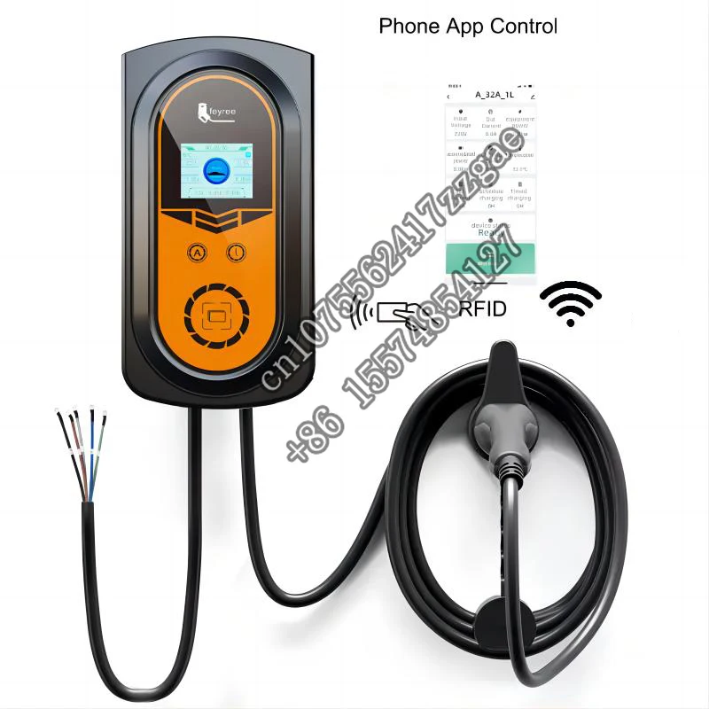 Feyree Auto Electronics 7Kw/11Kw/22Kw Adapt Car Bluetooth Home Ev Charger Wallbox Ev Caricabatterie Rapido Per Caricabatterie Per Veicoli Elettrici