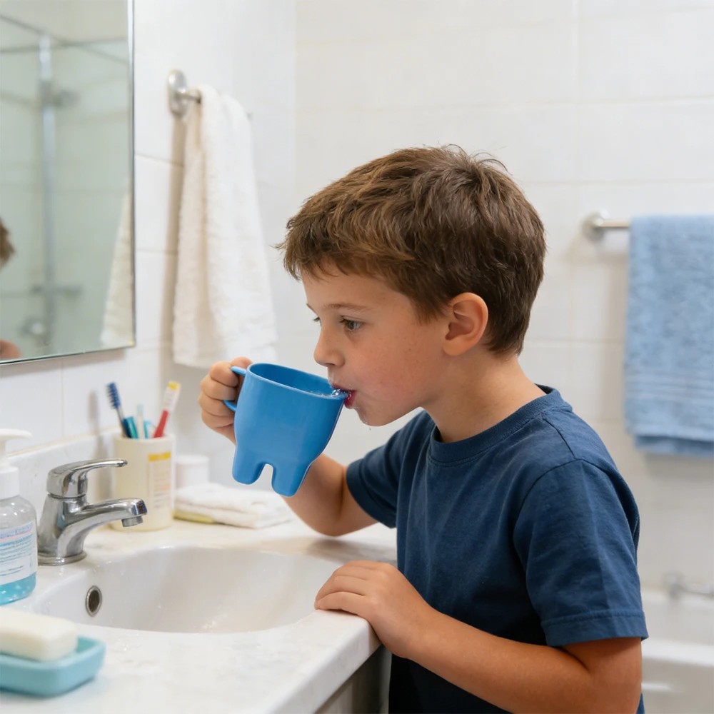 1개 치아 모양 칫솔컵 호텔 양치컵 가정용 물컵 낙하 방지 다채로운 플라스틱 컵 치과 선물