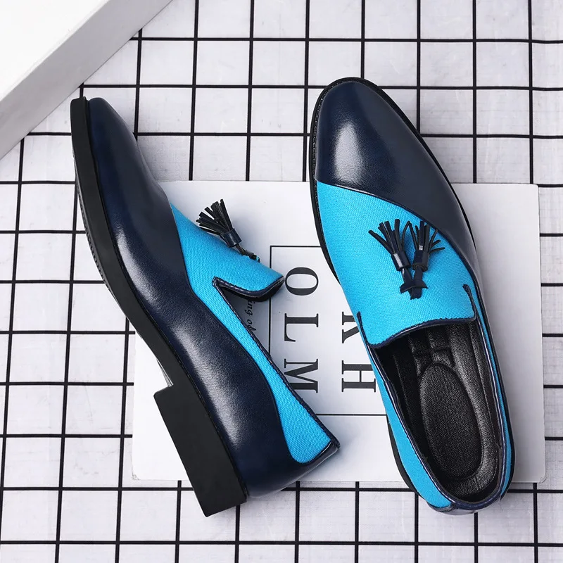 Spring & Autumn Pointed Toe Men Shoes Fashion PU Leather Shoes Dress Business Formal Casual Large Size 38-48