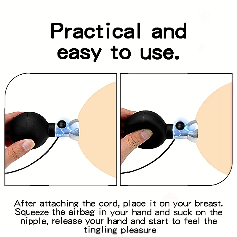 Electric Shock Nipple Sucker And Clamps Provide Electro Stimulation For Nipples Pussy Breast And Clit As BDSM Couple Toys_voghion.com