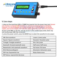 FG-200 Function Signal Generator Sine+Square+Triangle+Sawtooth Waveform Output 0.01Hz-500KHz Signal Generator Adjustable Module 1