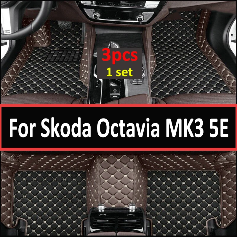 

LHD Car Floor Mats For Skoda Octavia MK3 5E 2023 2022 2021 2020 2019 2018 2017 2016 2015 2014 2013 Part Auto Accessories Carpets