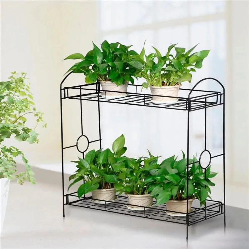 2-Tier Metal Plant and Flower Display Stand plant pot stand   plant stand outdoor   estantes para plantas