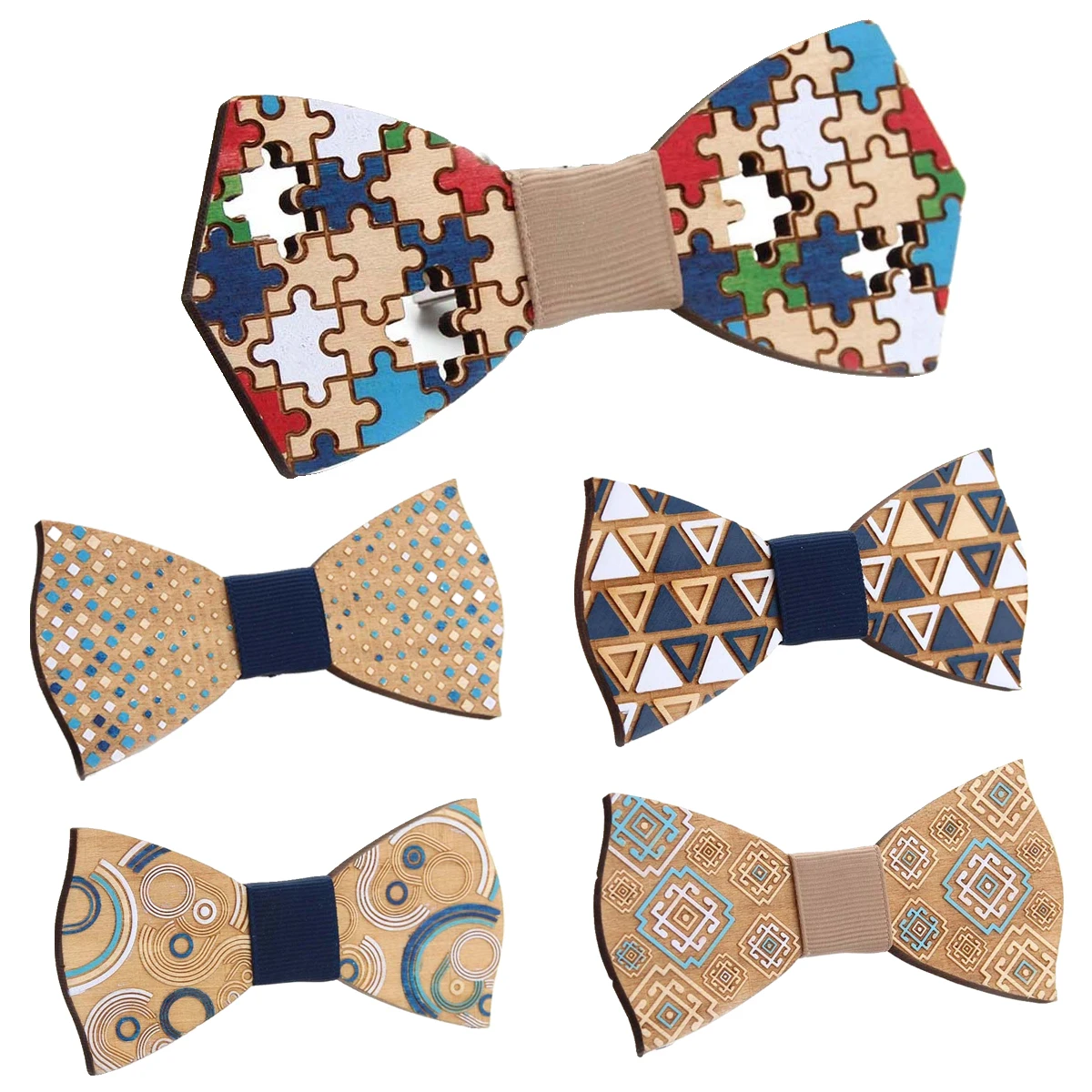 Elegant Wooden Bow Ties For Men Shirts Accessories Women's Fashion Wood Ties Korean Style Bowties Man Neck Tie Gifts Boys Bowtie