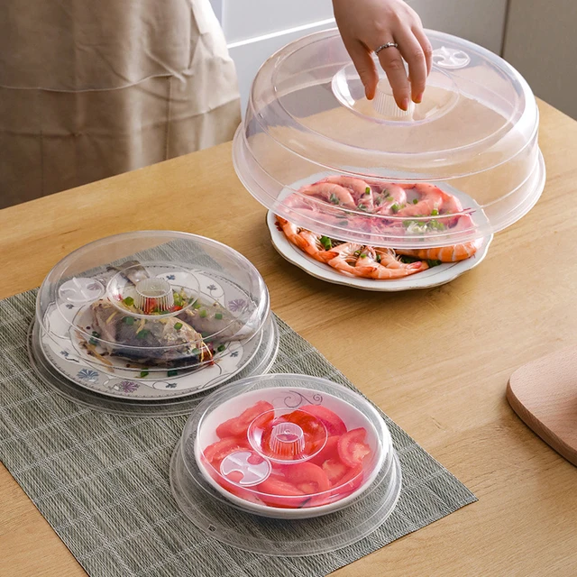 Instock Transparent round plastic bowl lid food lid microwave oil lid  heating sealing lid food preservation