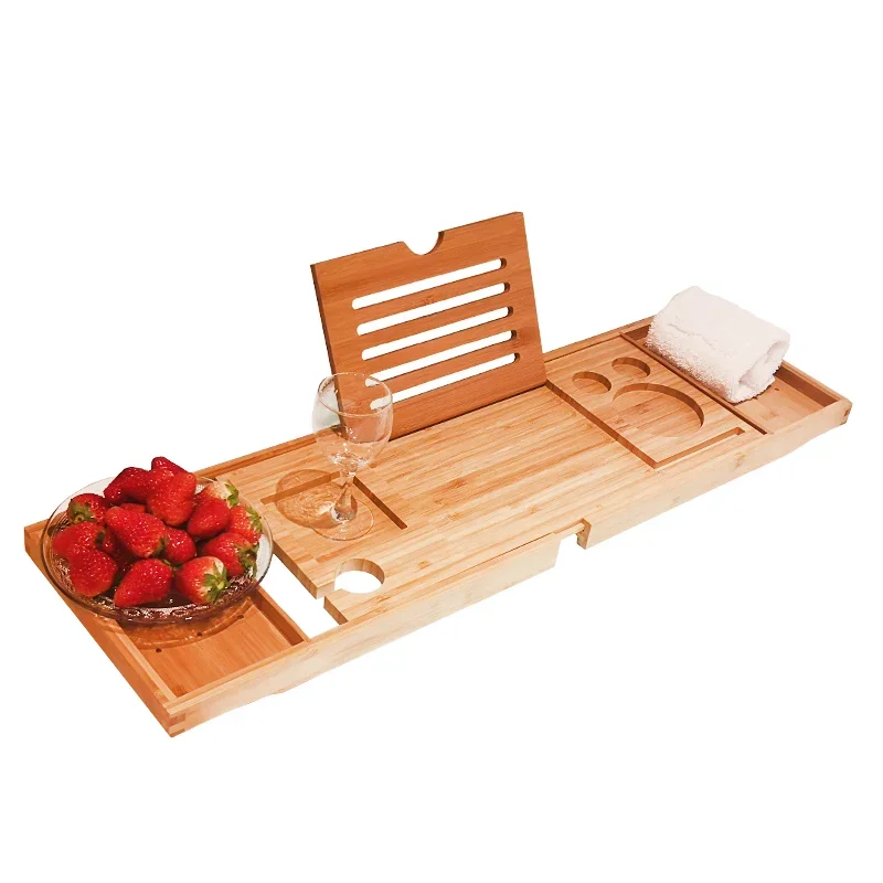 Hot Selling Luxury Extendable Tray Organizer Wine Rack Table Storage Bathroom Tray Adults Spa Banyo Tepsi Accessory