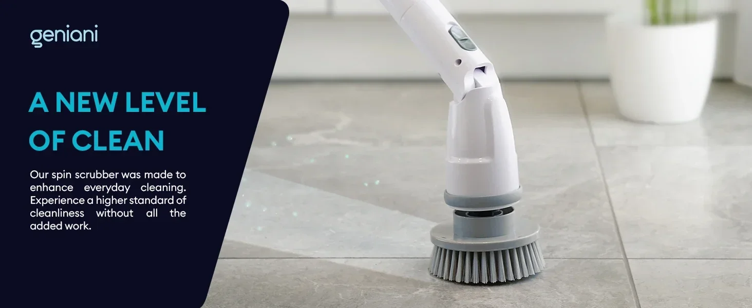 Powerful electric spin scrubber by Geniani: Easily tackle tough cleaning tasks