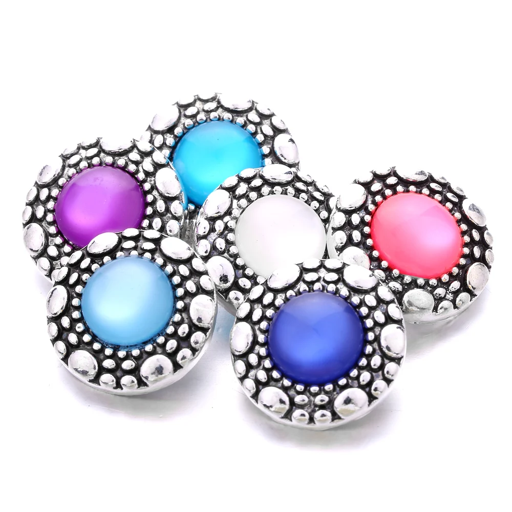 30pcs Mixed Styles 18mm Snap Buttons DIY Charm Fit  Metal Leather Snap Button Bracelet Necklaces Jewelry