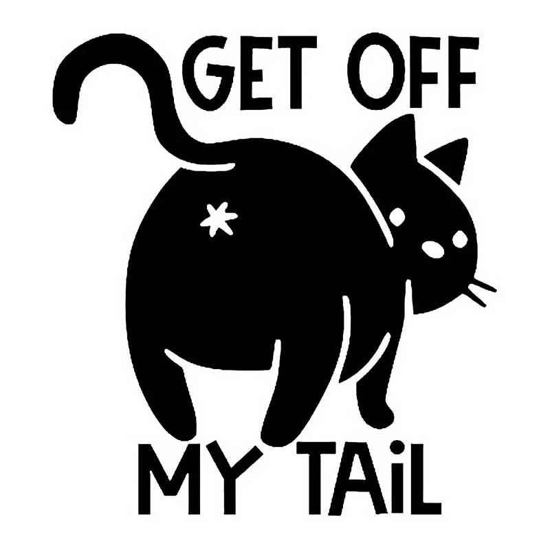 Fun Decals Get Off My Tail Kitty Cat Vinyl Stickers Car Truck Laptop Helmet Wall Flat Decor Waterproof Decals PVC Hot Sale images - 6