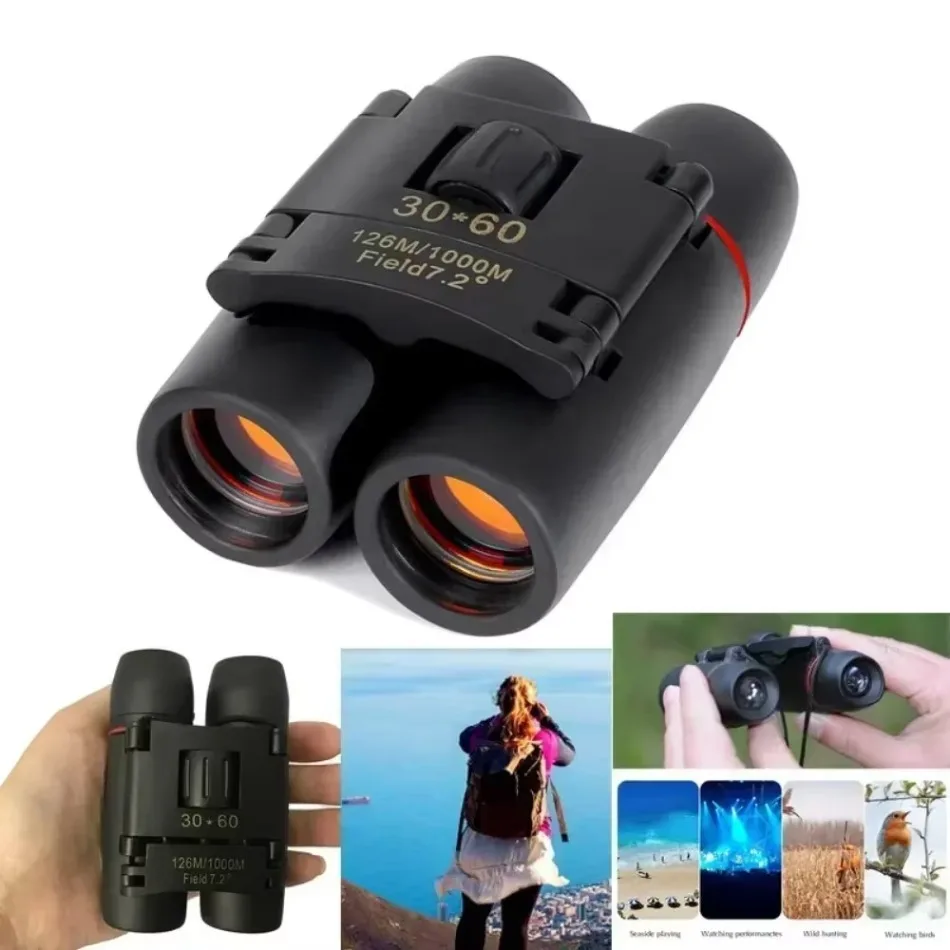 1 Pcs Sakura 30X60 Portable Low Light Night Vision Binoculars for Mobile Photography Child Outdoor Bird Watching Camping