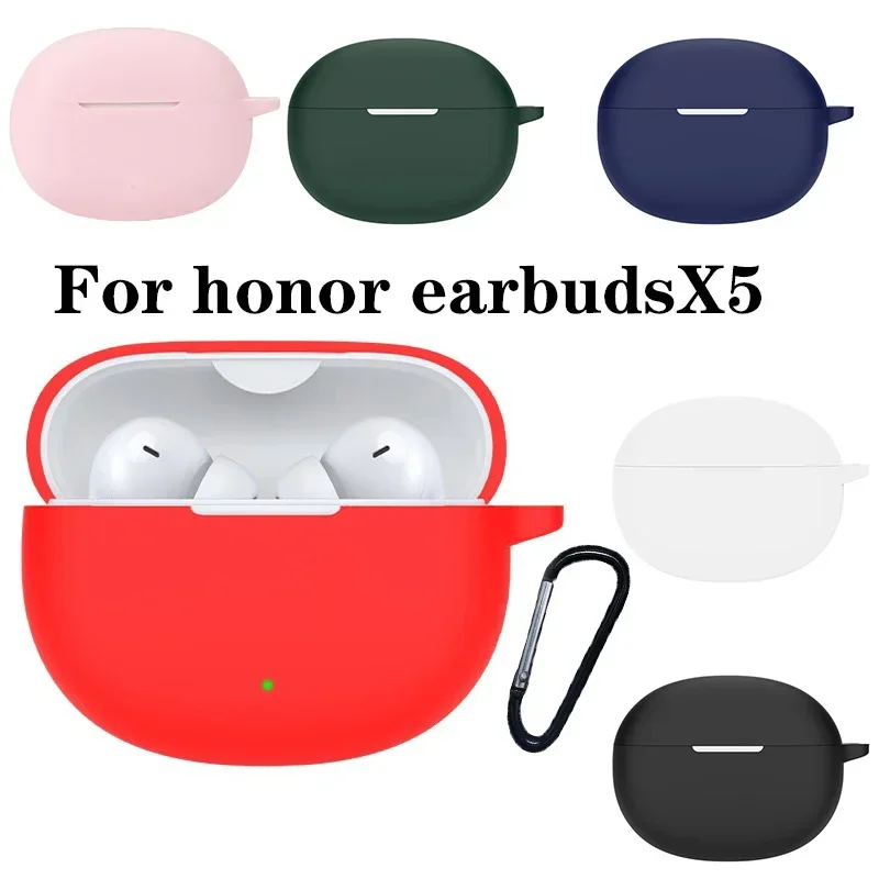 

Для honor earbuds X5 / X5S чехол силиконовый чехол для наушников Bluetooth honorx5s мягкий однотонный противоударный чехол для наушников