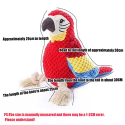 Vibrant Parrot Dog Toy with Squeaker (Parrot shaped)