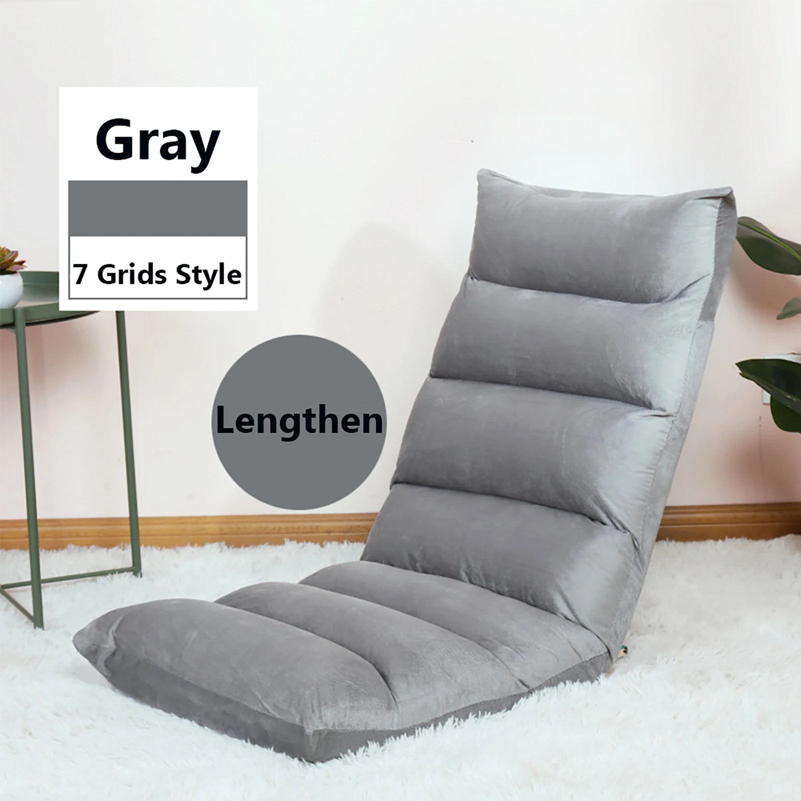 Japanese Style Floor Chair Folding Adjustable Lazy Sofa Chair Floor Sofa Padded Lounger Soft Recliner with Back Support