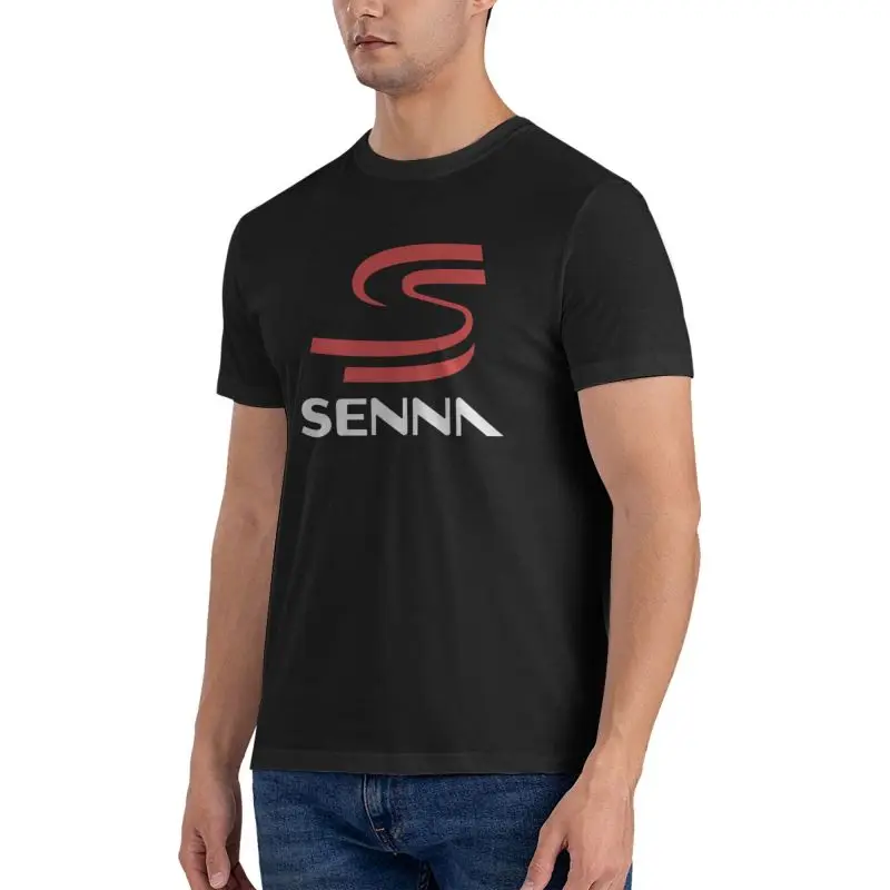 Ayrton Senna Graphic Print Casual Cotton Tee - Men's Streetwear Summer Short Sleeve Top