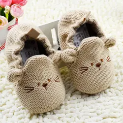 Adorable Infant Slippers Toddler Baby Boy Girl Knit Crib Shoes Cute Cartoon Anti-Slip Prewalker Newborn Baby First Walkers Shoes