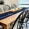 1pc Nautical Theme Table Runner Ocean Adventure Boat Anchor Compass Pattern Design Decorative Table Runner Kitchen Table Decor 5