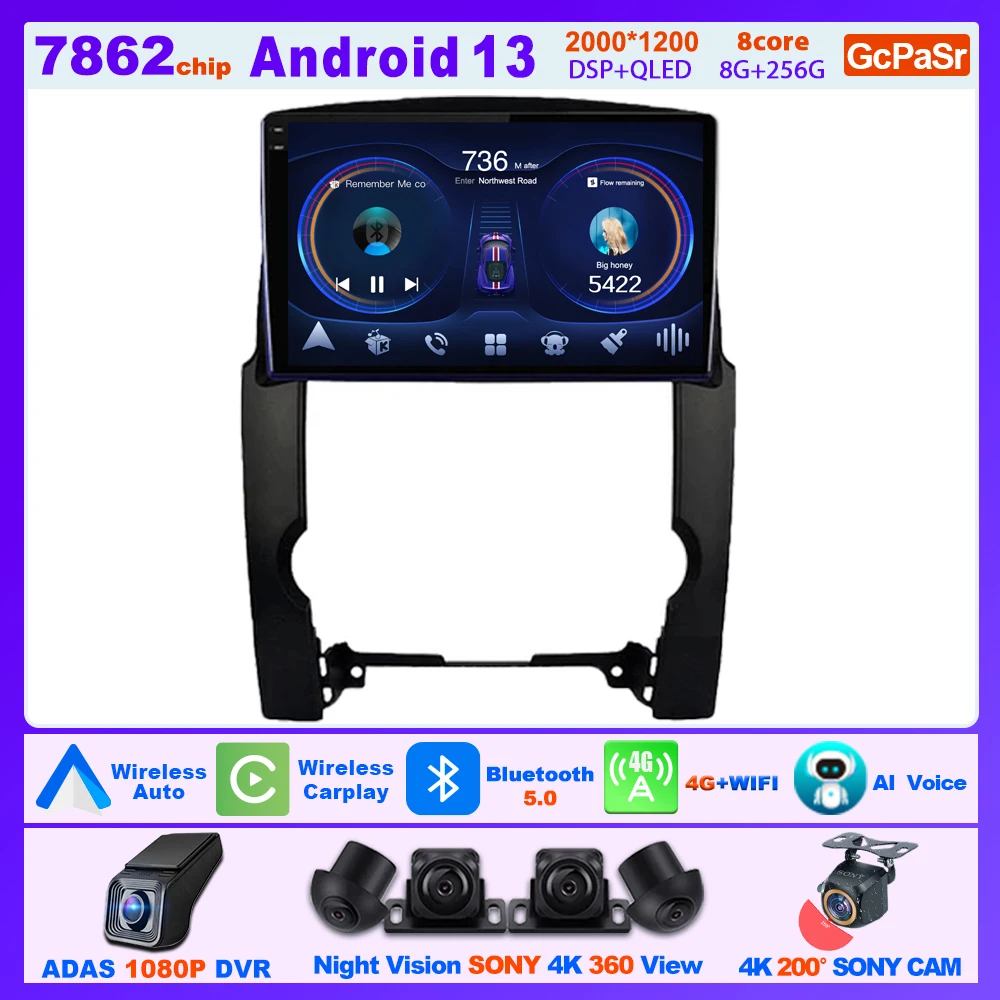 

10 Inch Carplay Android For KIA SORENTO 2 XM 2009 - 2012 Car Multimedia Player Touch Screen Bluetooth 5G Wifi Navigation Display