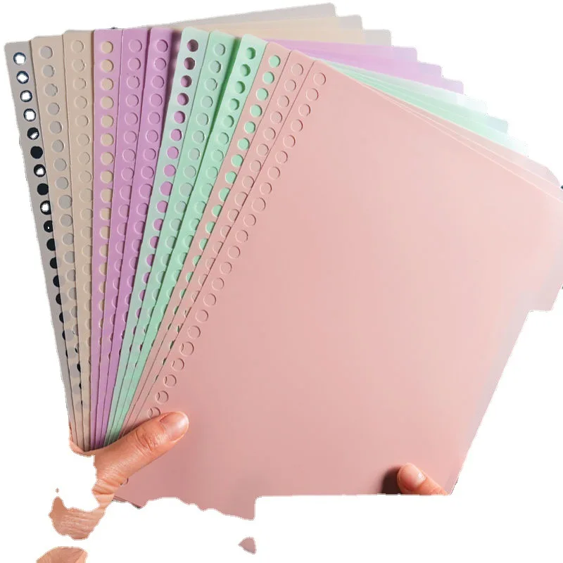 

Index Card Loose Leaf Paper A4 Plastic 30 Hole Color B526 Hole Pc Partition Board A5 Split Page Directory Partition