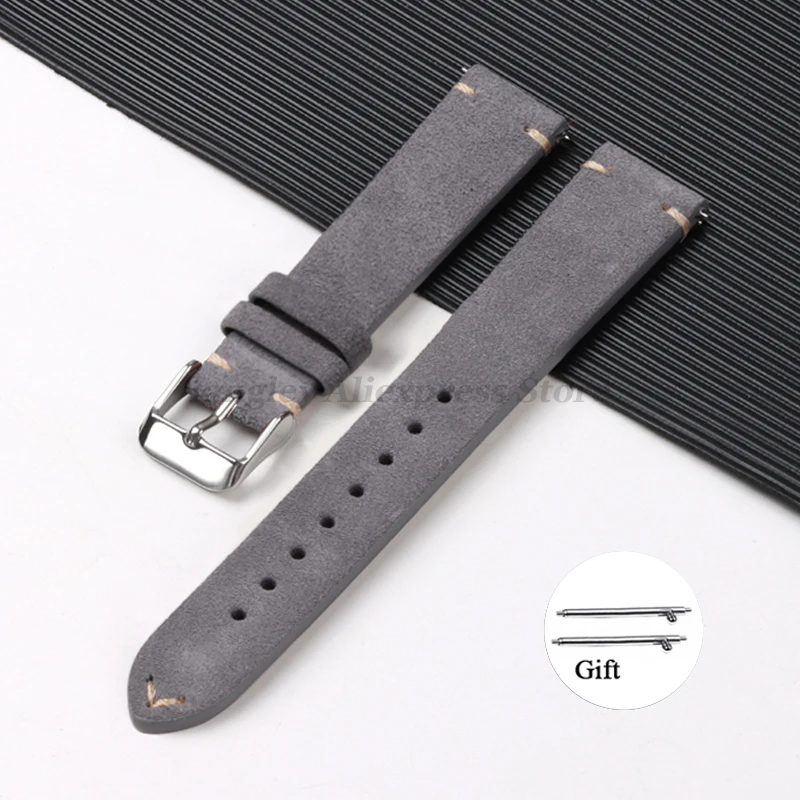 Vintage Brown Soft Suede Calfskin Quick Release Strap