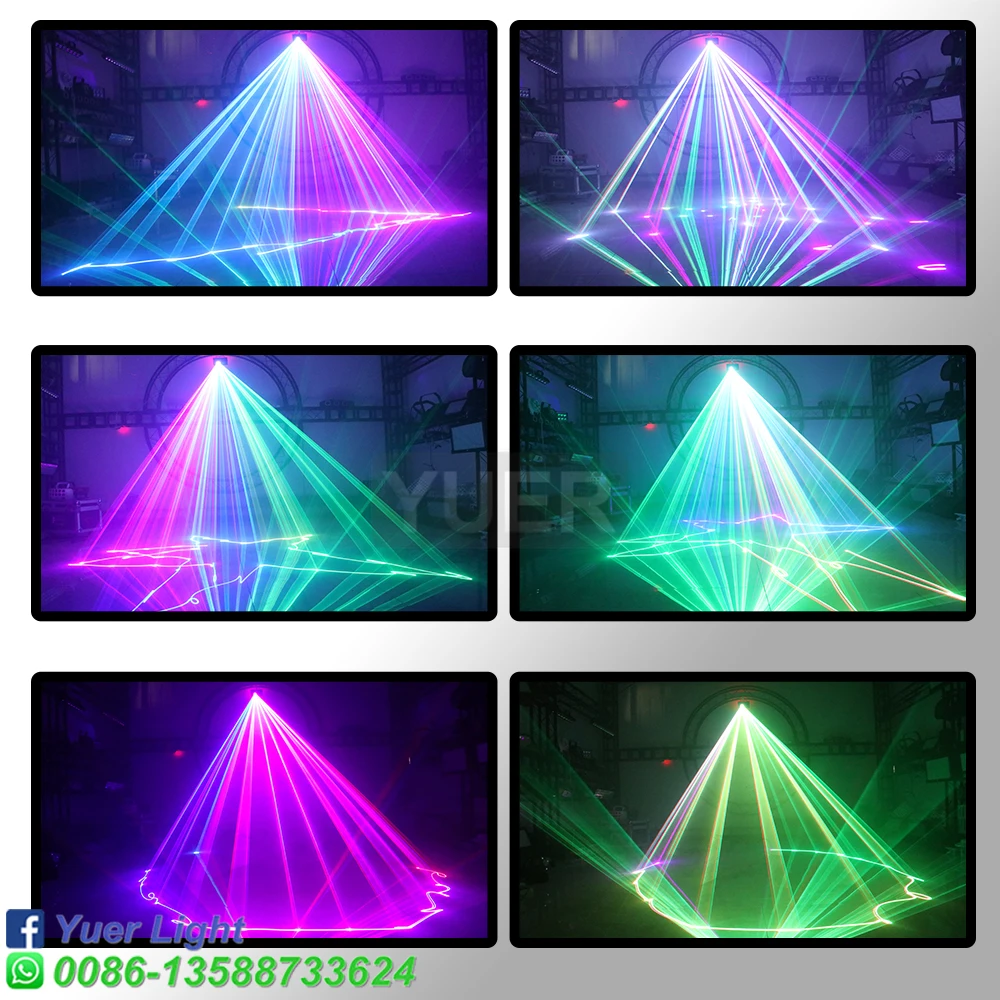 Remote DMX Full Color 3D Animation RGB 500mW Effect Laser Beam DJ Stage  Light