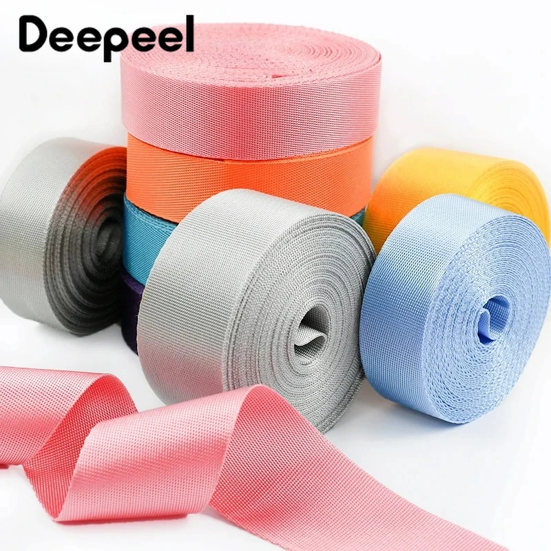 5M 20-50mm 나일론 웨빙 스트랩 가방용 리본 밴드 벨트 슬링 개 목걸이 의류 장식 바이어스 바인딩 DIY 바느질 액세서리