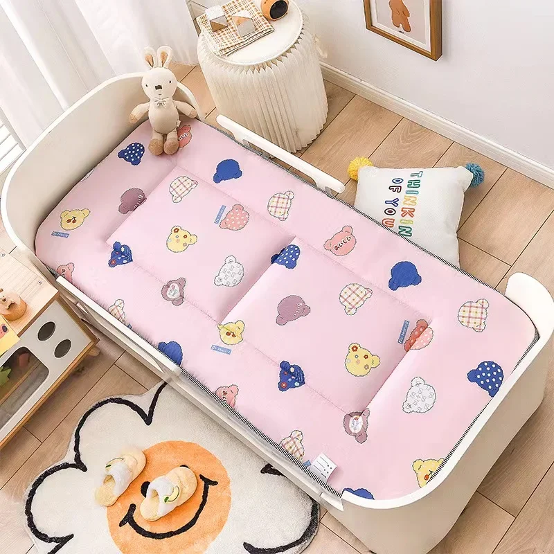 Crib Mat All Cotton Thickened Embroidery Soft Breathable Foldable Washable Bed Sheets Kindergarten Baby Bed Cradle Cushion memory foam mattress