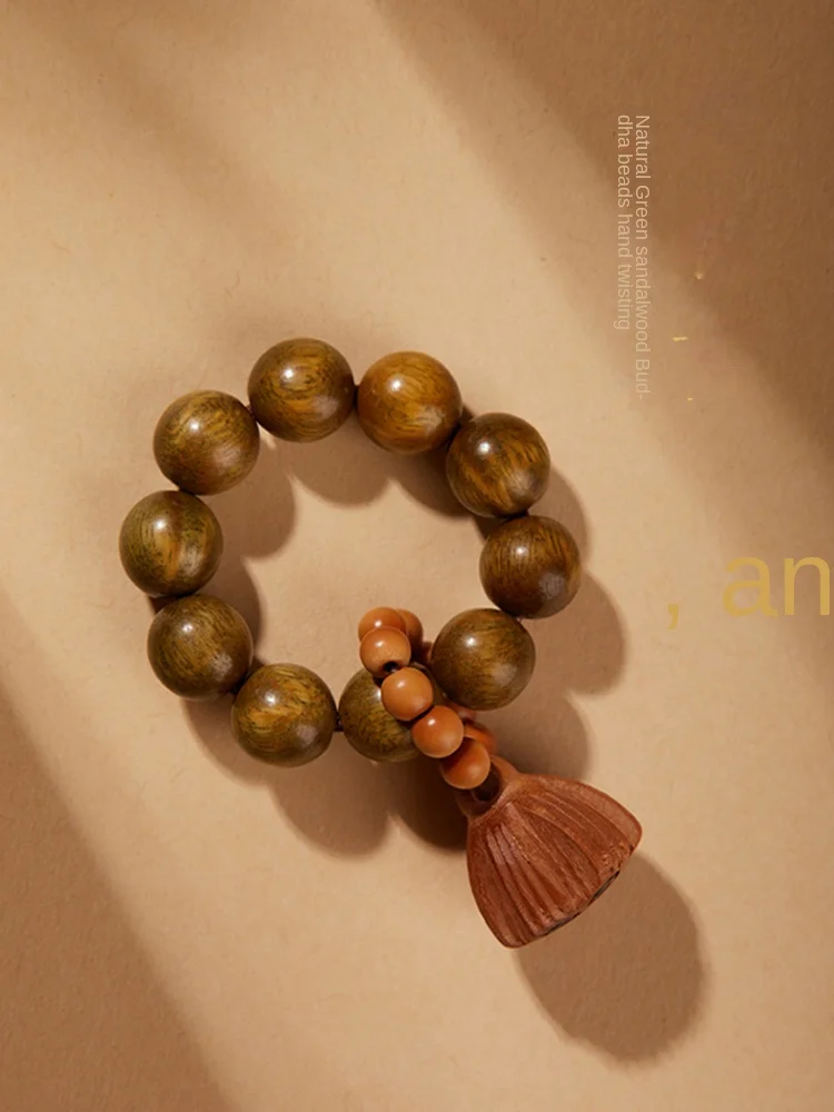 

Bracelet Green Sandalwood Hand Toy Shorter Skewer Hand Pieces Women's Temperament Crafts Fashion Fingertip Chinese Ethnic Style