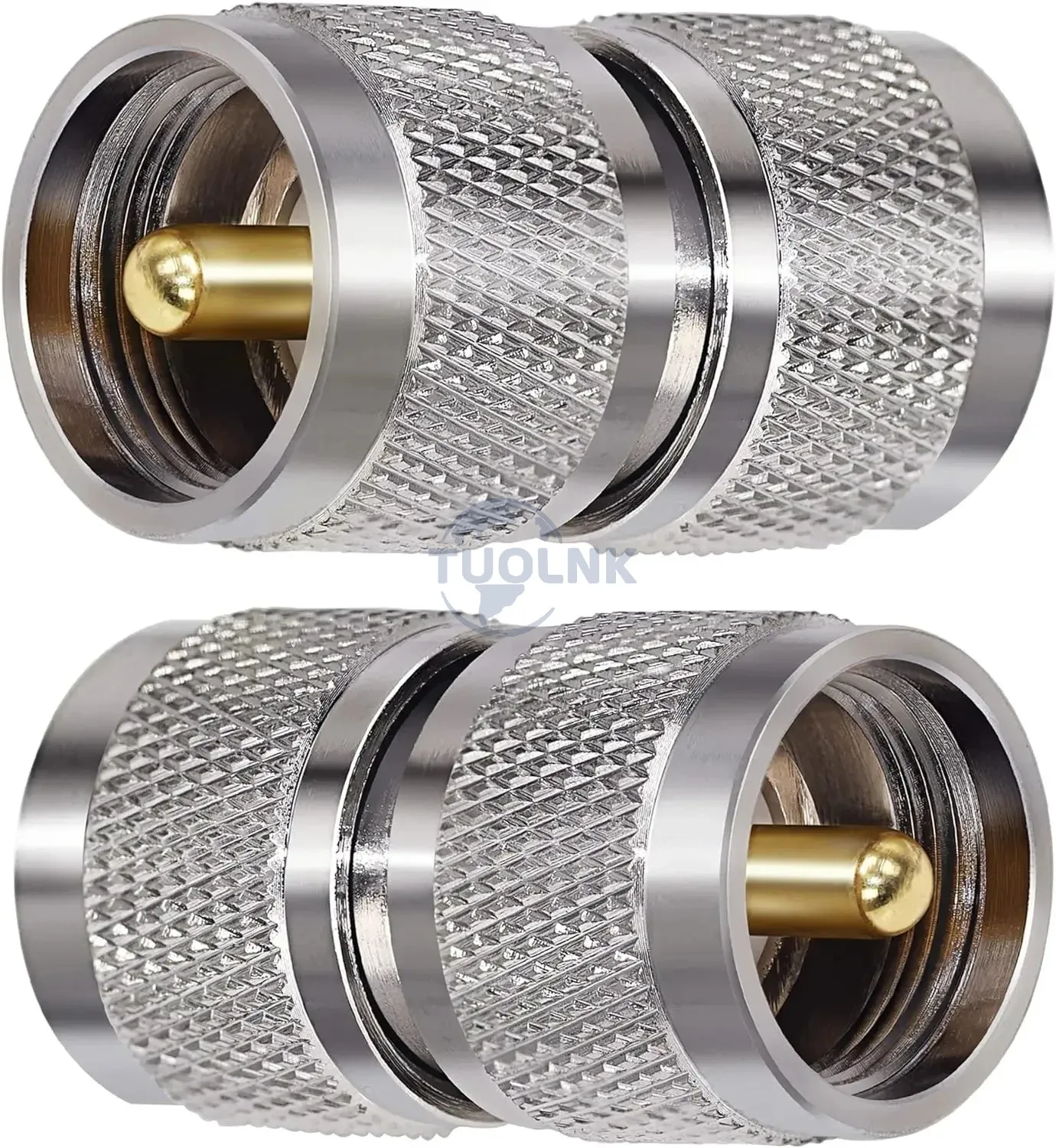 UHF Coax Connector PL259 UHF Male to UHF Male Coaxial Adapter PL-259 Connector for Extension Cable 2pcs