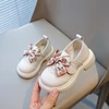 Spring Children's Leather Shoes Embroidery Bowknot Kids Mary Jane Shoes Causal School Thick Bottom Girls Princess Single Shoes 1