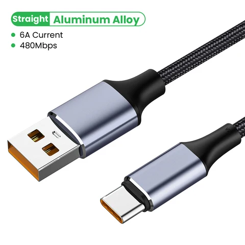 Fast Charging USB Type C Cable for Huawei P40 Pro Mate 100W SuperCharge Kable USB C Charger Data Cable for Samsung S21 Xiaomi