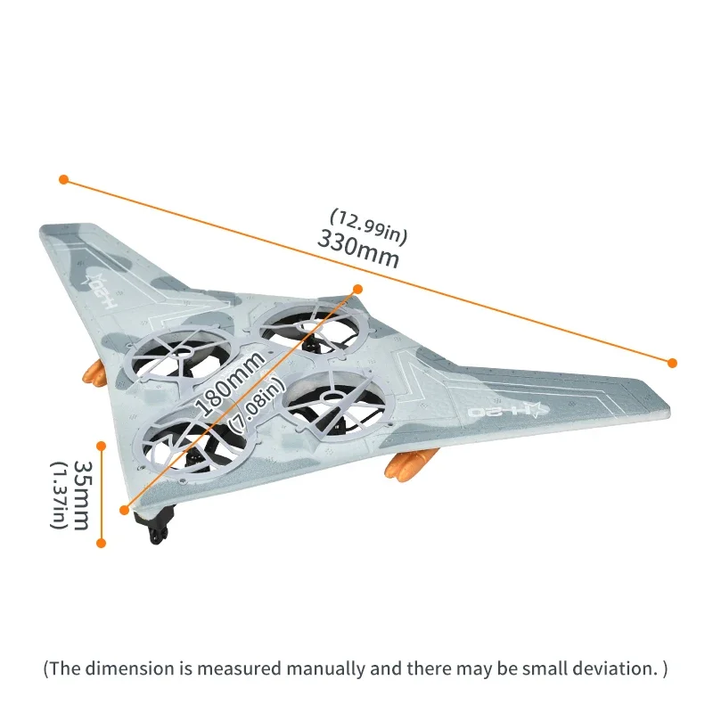 Rc Aircraft V19 330Mm Wing Span Remote Control Quadcopter Foam Fixed Wing Outdoor Rc Airplane Plane for Adult Boys Gift