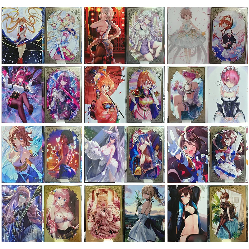 

Anime Goddess Story Rare DIY Metal Refractive Flash Cards Tsukino Usagi Kafka Toys for boys Collectible Cards Birthday Gifts