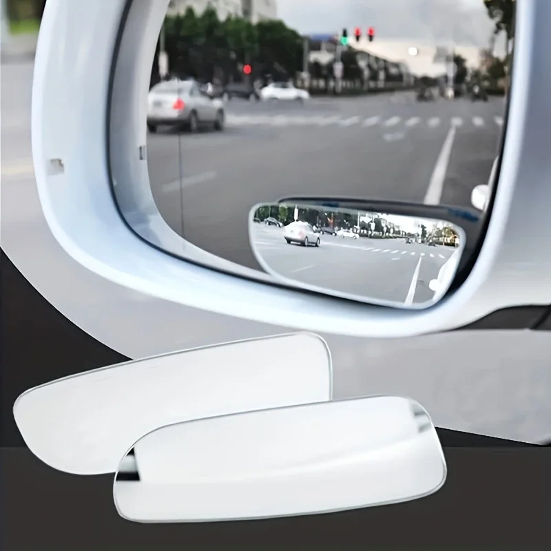2Pcs Car Arc Wide-angle Rearview Mirror Clear Slim Blind Spot Reversing Glass Convex Rear View Mirror Parking SUV Car