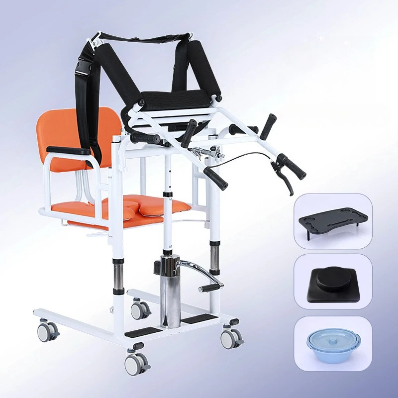 Patient Lift Transfer Chair Commode Chair Elderly Care Device Folding Shower Toilet Bathroom For Elderly and Disabled People with patient lift chair