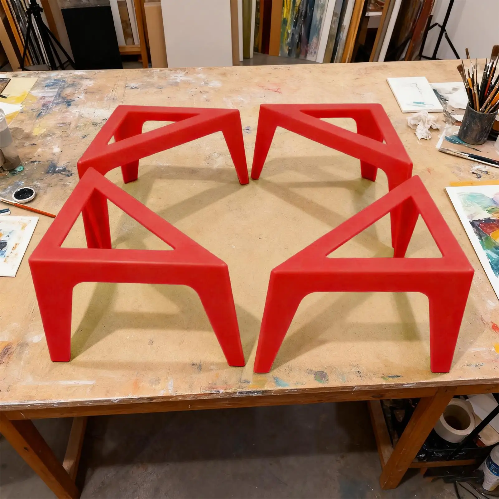 Canvas Risers For Painting Triangular Art Easel Tool 4 Pieces Paint Stand For Pouring For Students Artists Home Classroom School