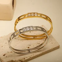 Stainless Steel With Zirconia Bracelet Simple Jewelry - Image 3