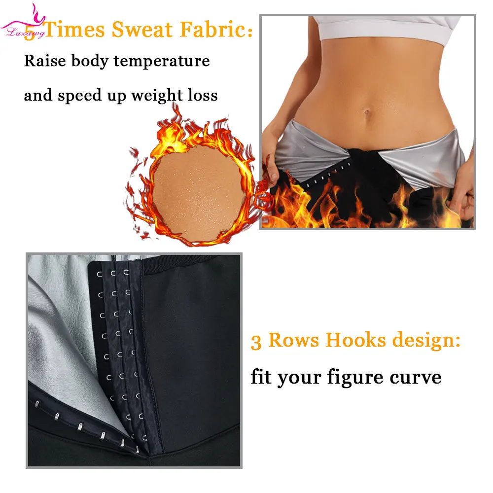 LAZAWG Sauna Pants for Women Sweat Shorts Weight Loss Sportwear Fitness Slimming Tight Body Shaper Sports Workout Fat Burner