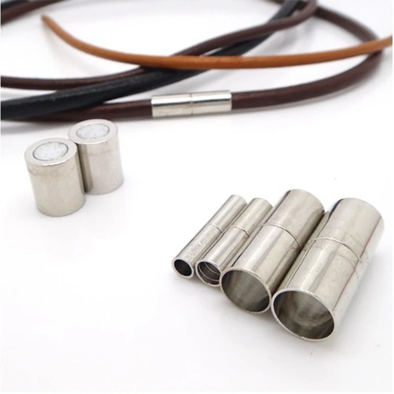 5 개/몫 보석에 대 한 구리 원통형 강력한 자기 Clasps 3-15mm 금속 가죽 코드 팔찌 커넥터 찾기 만들기