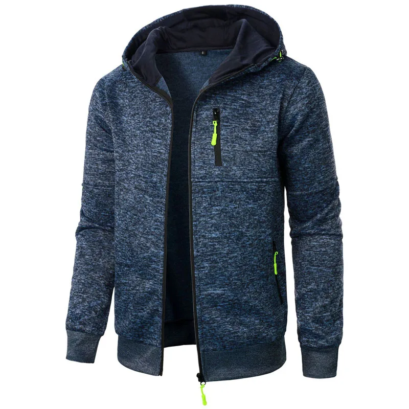 Men's Hoodies Spring Autumn Casual Solid Zip Up Hoodie Men Sweatshirts Long Sleeve Hooded Sweatshirt Zipper Cardigan Streetwear