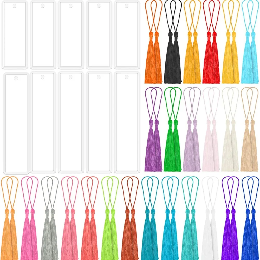 Pendant Bookmark Epoxy Resin Silicone Mold Tassel Set for DIY Keychain Jewellery Handmade Craft Making Supplies Kit Accessories  diy candle box moulds planter mold candle holder molds durable silicone material diy hand making supplies for candle box