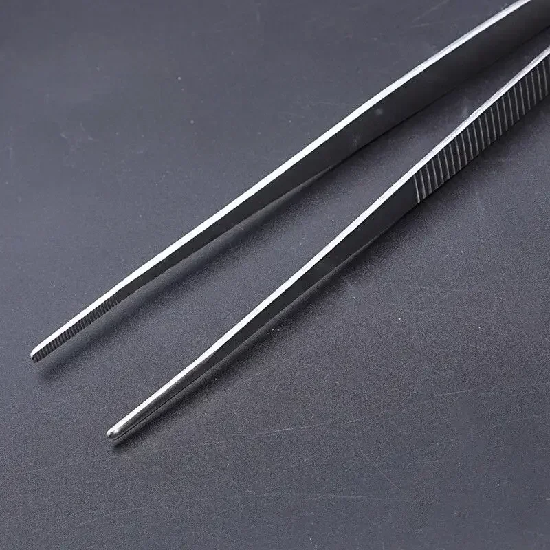 Precision Tweezers 12.5/14/16/18 Cm Stainless Steel Precision Tweezers with Curved Pointed Serrated Tip Repair Hand Tools Industrial Tweezers