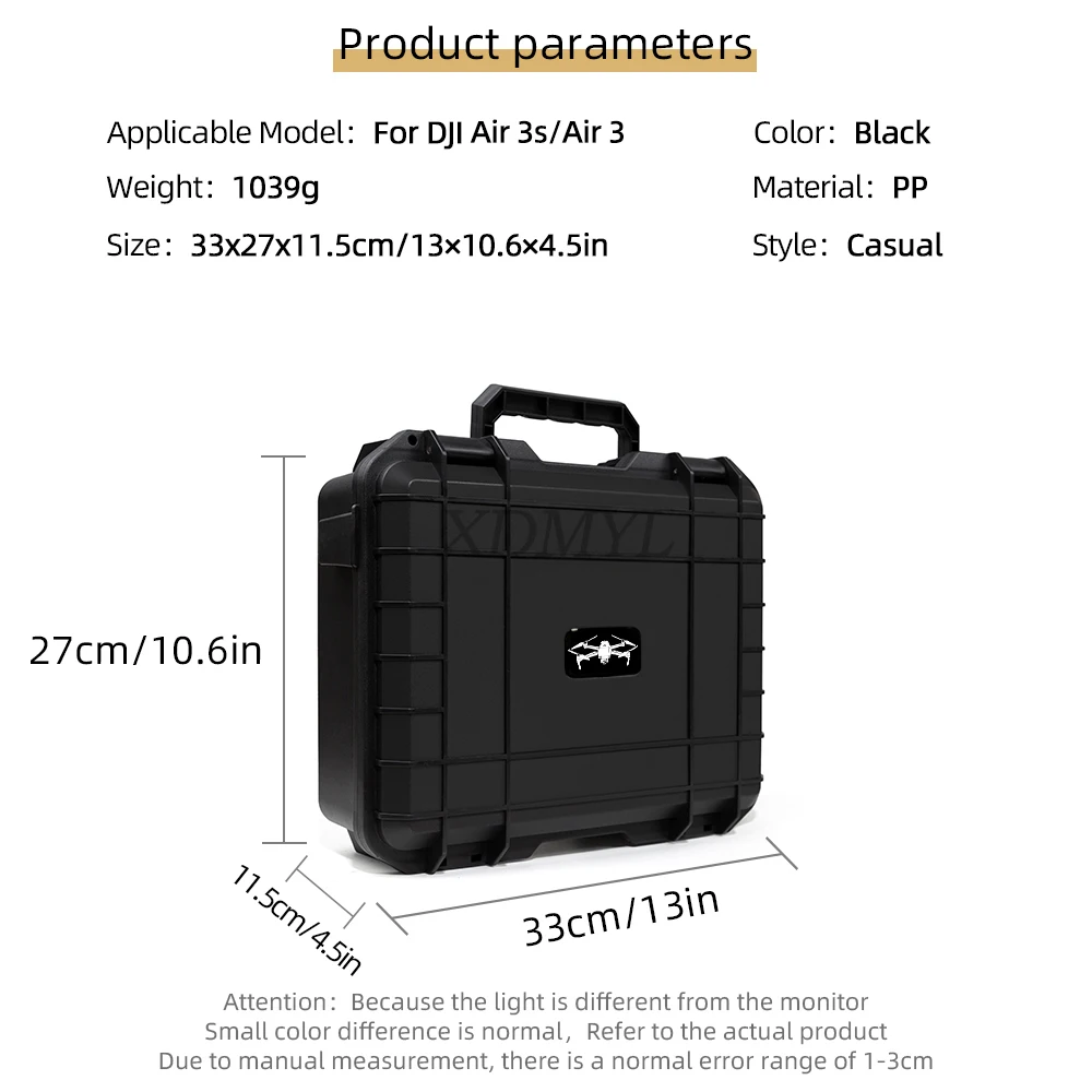 Intérieur de l'étui avec mousse sur mesure découpée pour accueillir le drone DJI, télécommande et accessoires, protection optimale.