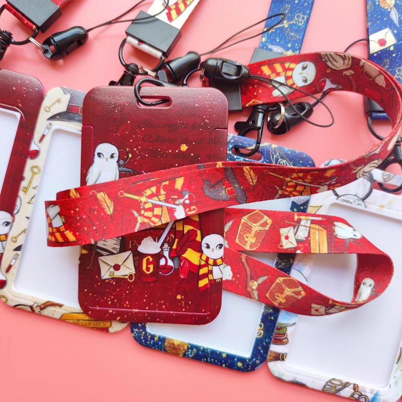 멋진 애니메이션 남자 ID 카드 홀더 매는 밧줄 키 체인 넥 스트랩 ID 배지 홀더 열쇠 고리 개폐식 클립 YOYO 액세서리