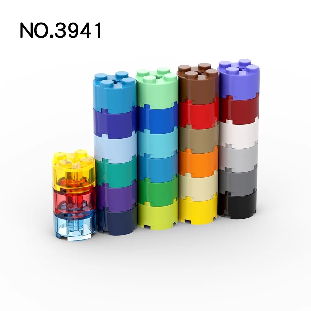 20Pcs MOC 부품 3941 6143 벽돌 라운드 2x2 축 구멍 호환 벽돌 DIY Assmble 빌딩 블록 입자 아이 장난감 선물