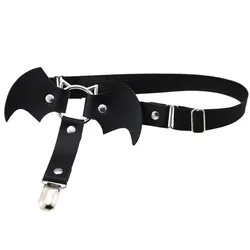 Suspenders PU Leather Stockings Belt Cosplay Accessory Sexy Leg Belt Body Jewelry Elastic Bat Garter Metal Buckles Suspenders