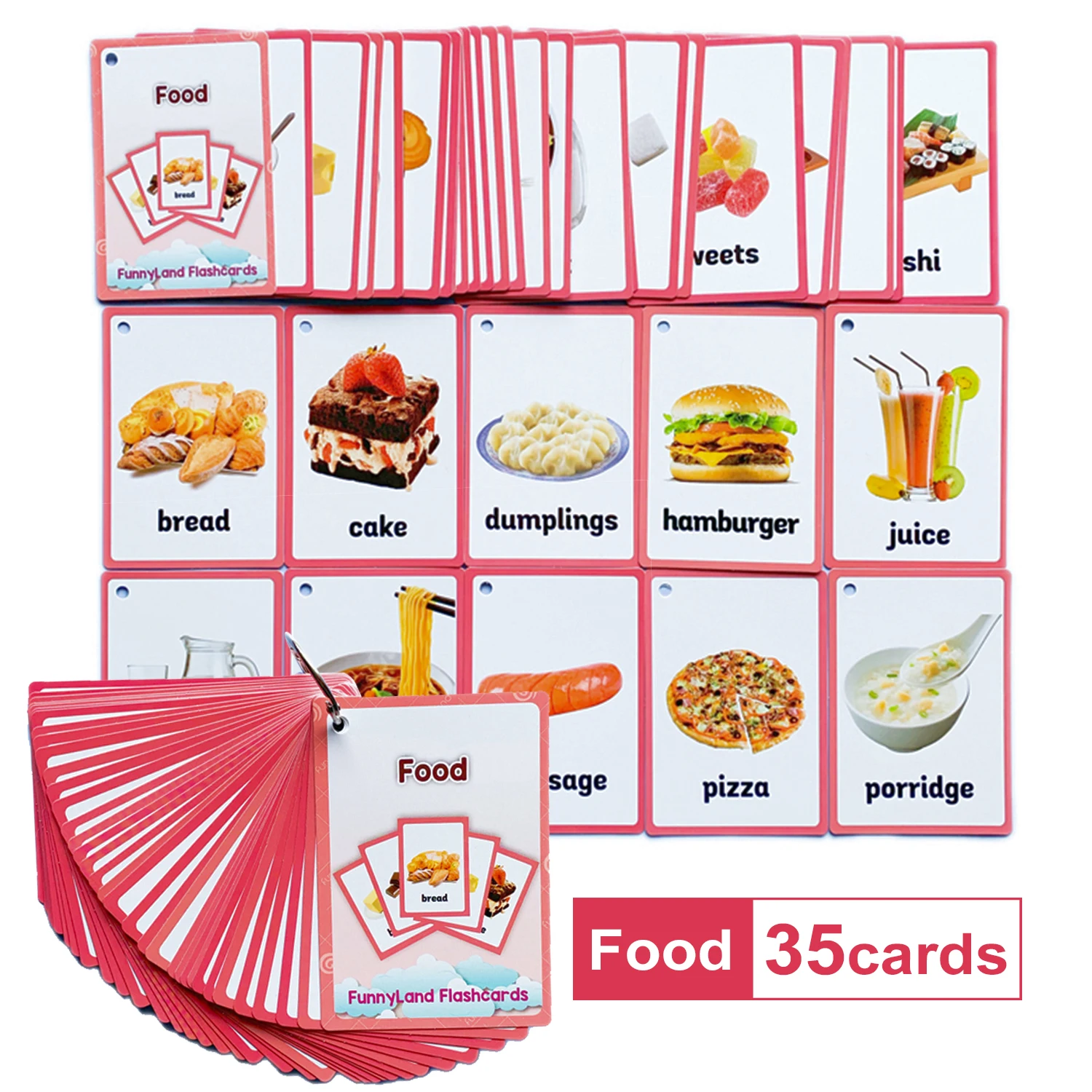 26 Categories Kids Cards Fruits Animal Learn English Word FlashCards Children Homeschool Supplies Educational Toys Montessori 6