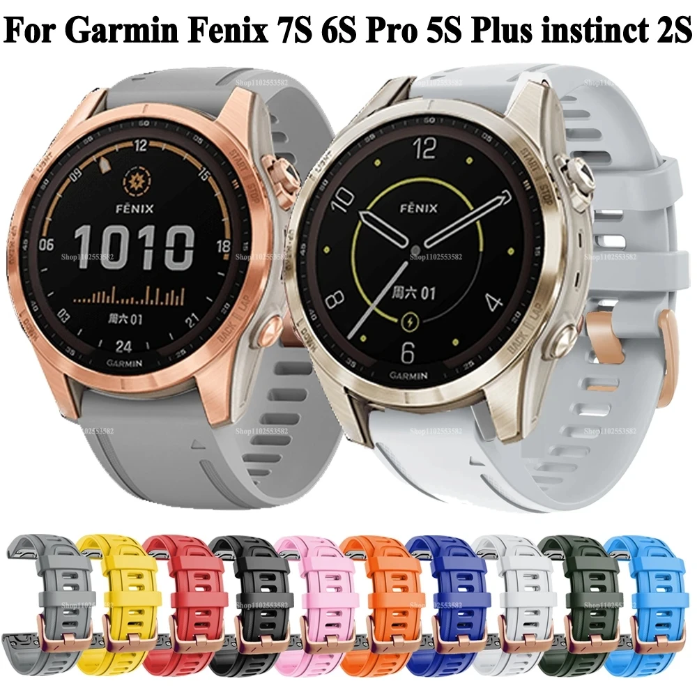 

Ремешок спортивный для Garmin Fenix5s 5sPlus 6s 6s Pro 7s, мягкий силиконовый модный браслет для наручных часов, быстрая посадка, 20 мм