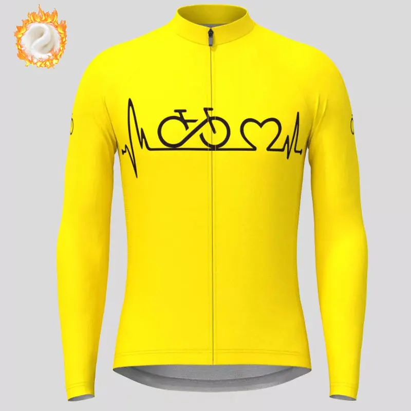 Team Winter Cycling Jersey Men&rsquo;s Thermal Fleece Bicycle Clothing MTB Long Sleeve Warm Tops Road Bike Outdoor Sports Jacket