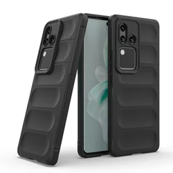 AirBag Cushion Anti-Shock Rugged Armor Silicone TPU Cover Case for Vivo V30 (Black)
